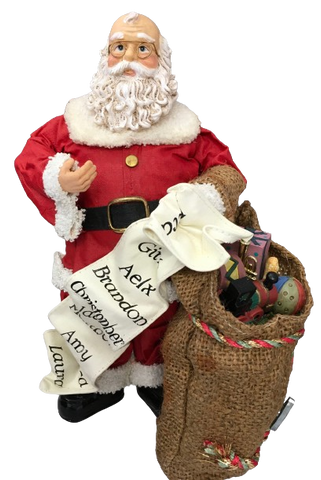 Shelf Sitter Santa With List No Hat Paper Mache Vintage Holiday Decoration Christmas Decor Gift Idea {{ JAMsCraftCloset }}