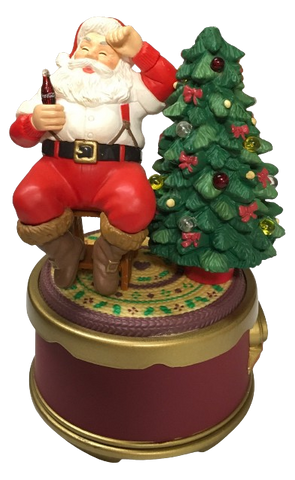 Shelf Sitters SANTA TREE COCA COLA MUSIC BOX Resin Vintage Holiday Decoration Christmas Decor Gift Idea Discontinued {{ JAMsCraftCloset }}