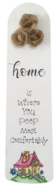 FAN BLADE Wall Art HOME IS WHERE YOU POOP MOST COMFORTABLY Upcycled Repurposed Ceiling Fan Blade Wall Art Hand Painted Bathroom Decor Handmade Home Decor Unique Gift {{ JAMsCraftCloset }}