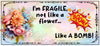 MUG Coffee Full Wrap Sublimation Funny Digital Graphic Design Download I AM FRAGILE NOT LIKE A FLOWER SVG-PNG Crafters Delight {{ JAMsCraftCloset }}