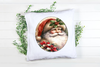 ROUND Digital Graphic Design  SANTA FACE HOLLY POINSETTIAS - CHRISTMAS DESIGN PNG-JPEG-PDF-SVG-Decoupage-Sublimation Design Graphic Country Farmhouse Home Decor HOLIDAY Decor Gift Crafters Delight - JAMsCraftCloset