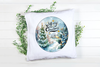 ROUND Digital Graphic Design  WINTER BLUE SCENE- MERRY CHRISTMAS - CHRISTMAS DESIGN PNG-JPEG-PDF-SVG-Decoupage-Sublimation Design Graphic Country Farmhouse Home Decor HOLIDAY Decor Gift Crafters Delight - JAMsCraftCloset