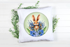 ROUND Digital Graphic Design BLUE BUNNY FLORAL Wedding Gift First Home Sublimation PNG SVG Country Farmhouse Home Decor Wall Art Decor Gift Crafters Delight - JAMsCraftCloset