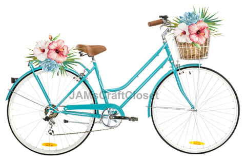 DIGITAL GRAPHIC DESIGN-Country-Vintage BIKE With Florals-Sublimation-Download-Digital Print-Clipart-PNG-SVG-JPEG-Crafters Delight-Gift-Digital Art {{ JAMsCraftCloset }}