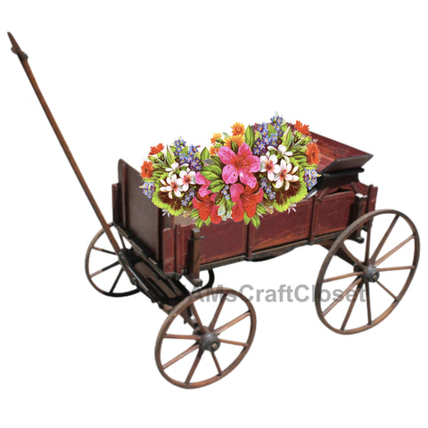 DIGITAL GRAPHIC DESIGN-Country-Floral-Vintage WAGON 5 Multiple Floral-Sublimation-Download-Digital Print-Clipart-PNG-SVG-JPEG-Crafters Delight-Digital Art {{ JAMsCraftCloset }}
