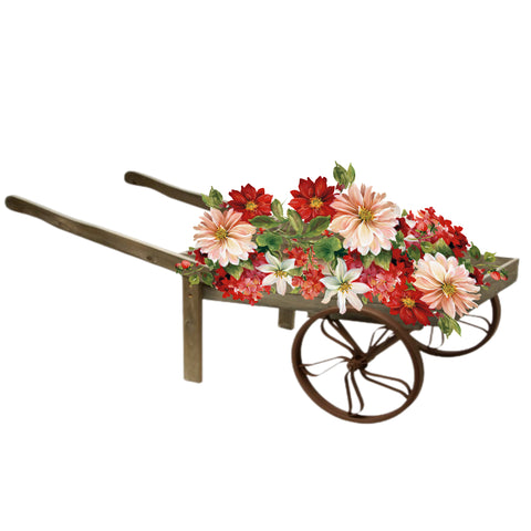 DIGITAL GRAPHIC DESIGN-Country-Floral-Vintage Wheelbarrow 3 Red White Floral-Sublimation-Download-Digital Print-Clipart-PNG-SVG-JPEG-Crafters Delight-Digital Art {{ JAMsCraftCloset }}