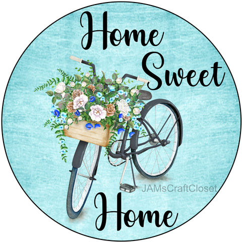 ROUND Digital Graphic Design HOME SWEET HOME - BIKE 2 Sublimation PNG SVG Door Sign Wall Art Wreath Design Entrance Design Crafters Delight HAPPY CRAFTING - Digital Graphic Design - JAMsCraftCloset