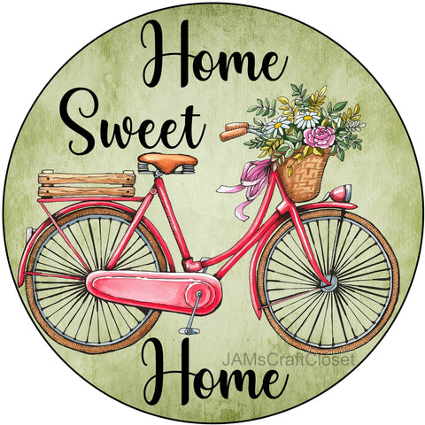 ROUND Digital Graphic Design HOME SWEET HOME - BIKE Sublimation PNG SVG Door Sign Wall Art Wreath Design Entrance Design Crafters Delight HAPPY CRAFTING - Digital Graphic Design - JAMsCraftCloset