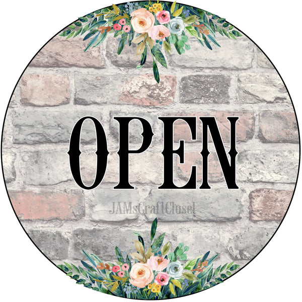 ROUND Digital Graphic Design OPEN Sublimation PNG SVG Door Sign Wall Art Wreath Design Entrance Design Crafters Delight HAPPY CRAFTING {{ JAMsCraftCloset }}