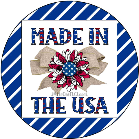 ROUND Digital Graphic Design Patriotic MADE IN THE USA Sublimation PNG SVG Door Sign Wall Art Wreath Design Entrance Design Crafters Delight HAPPY CRAFTING - Digital Graphic Design - JAMsCraftCloset