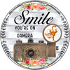 ROUND Digital Graphic Design SMILE YOU'RE ON CAMERA Sublimation PNG SVG Door Sign Wall Art Wreath Design Entrance Design Crafters Delight HAPPY CRAFTING {{ JAMsCraftCloset }}