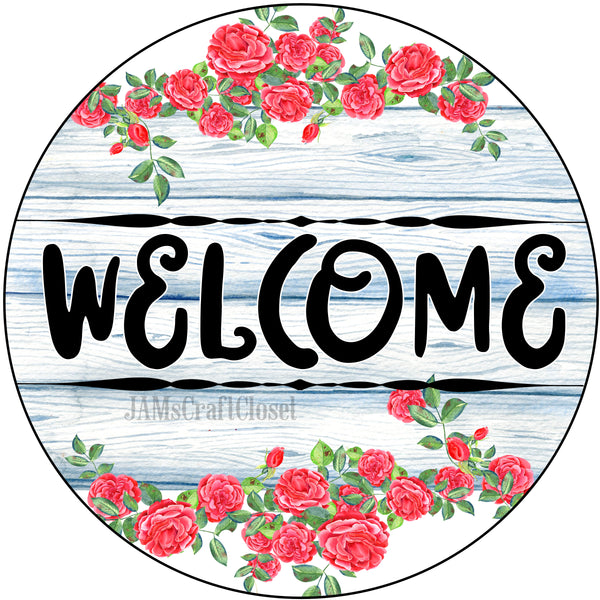 ROUND Digital Graphic Design WELCOME 2 Sublimation PNG SVG Door Sign Wall Art Wreath Design Entrance Design Crafters Delight HAPPY CRAFTING {{ JAMsCraftCloset }}