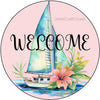 ROUND Digital Graphic Design WELCOME 5 - SAILBOAT Sublimation PNG SVG Door Sign Wall Art Wreath Design Entrance Design Crafters Delight HAPPY CRAFTING {{ JAMsCraftCloset }}
