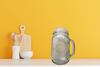 Mugs Mason Embossed One Pint Clear Glass 16 Oz. Drinking Jar Vintage Golden Harvest Unique Gift Idea SET OF 6 {{ JAMsCraftCloset }}
