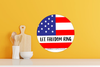 ROUND Digital Graphic Design LET FREEDOM RING Sublimation PNG SVG Lake House Sign Farmhouse Country Home Cabin Workshop Man Cave PATRIOTIC Wall Art Wreath Design Gift Crafters Delight HAPPY CRAFTING {{ JAMsCraftCloset }}