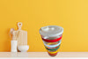 RARE Vintage Large Libby's Rainbow Striped Glass With Plastic Lid Bar Mixer Retro 28 Oz Collectible {{ JAMsCraftCloset }}
