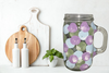 Mugs Mason Jar Hand Painted HAPPY DOTS Green Blue Lilac Drinkware Barware Kitchen Decor Summer Gift Idea Unique One of a Kind {{ JAMsCraftCloset }}