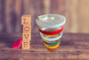 RARE Vintage Large Libby's Rainbow Striped Glass With Plastic Lid Bar Mixer Retro 28 Oz Collectible {{ JAMsCraftCloset }}