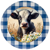 ROUND Digital Graphic Design COW WITH DAISIES Floral Wedding Gift First Home Sublimation Decoupage PNG SVG Country Farmhouse Home Kitchen Decor Wall Art Shelf Sitter Gift Crafters Delight - JAMsCraftCloset