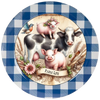 ROUND Digital Graphic Design FARM LIFE - COW PIGS BIRD Floral Wedding Gift First Home Sublimation Decoupage PNG SVG Country Farmhouse Home Kitchen Decor Wall Art Shelf Sitter Gift Crafters Delight - JAMsCraftCloset