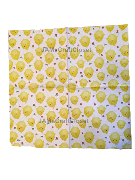 NAPKIN 21 EASTER BABY CHICKS Decoupage Craft Supplies Paper Crafts Card Making Journaling Mixed Medium Crafters Delight - JAMsCraftCloset