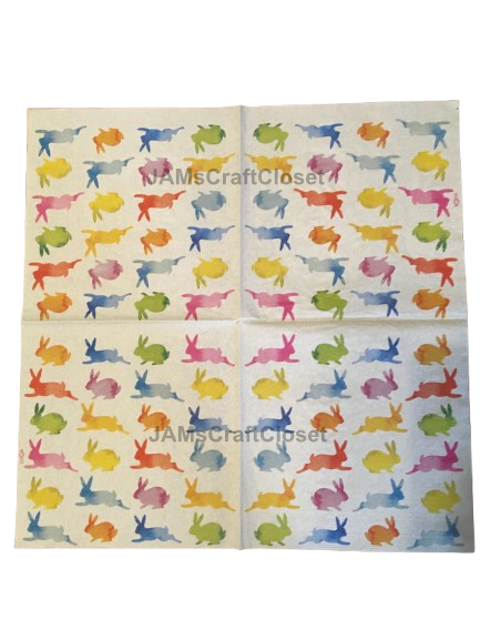 NAPKIN 22 EASTER BUNNIES Decoupage Craft Supplies Paper Crafts Card Making Journaling Mixed Medium Crafters Delight - JAMsCraftCloset