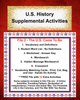 US History 2 THE US CAME TO BE Teacher Resource Supplemental Vocabulary Activities Founding Fathers-Declaration of Independence-French and Indian War-Life in the Colonies-FREE Activities Included {{ JAMsCraftCloset }}