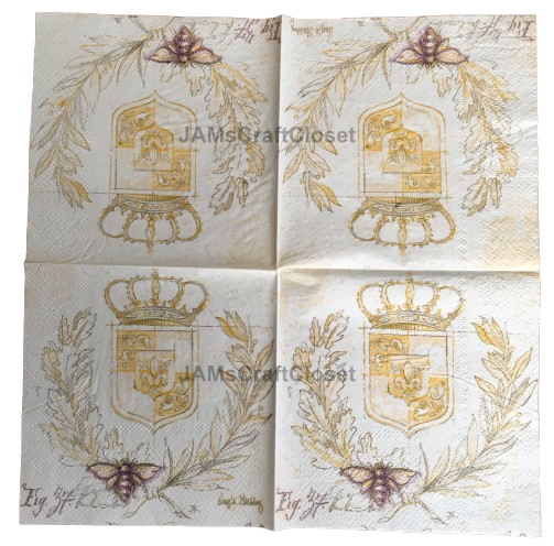NAPKIN 34 QUEEN BEE Decoupage Craft Supplies Paper Crafts Card Making Journaling Mixed Medium Crafters Delight - JAMsCraftCloset