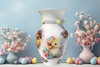 Glass VASE Decoupaged EASTER CHICKS Holiday Decor Wedding Decor Shelf Sitter Vase Shabby Chic Victorian BoHo Decor Gift Idea - JAMsCraftCloset