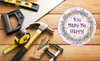 ROUND Digital Graphic Design YOU MAKE ME HAPPY Sublimation PNG SVG Lake House Sign Farmhouse Country Home Cabin FAITH Wall Art Wreath Design Gift Crafters Delight HAPPY CRAFTING {{ JAMsCraftCloset }}