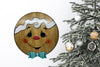 GINGERBREAD FACE Wall Art BOY Hand Painted 12 Inch Round Wood Bling and Glitter Kitchen Decor Holiday Christmas Decor Gift HAPPY SHOPPING {{ JAMsCraftCloset }}