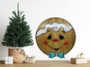 GINGERBREAD FACE Wall Art BOY Hand Painted 12 Inch Round Wood Bling and Glitter Kitchen Decor Holiday Christmas Decor Gift HAPPY SHOPPING {{ JAMsCraftCloset }}