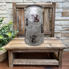 Glass VASE Decoupaged CHRISTMAS SNOWMEN POINSETIAS Shelf Sitter Country Farmhouse Shabby Chic Victorian BoHo Decor Holiday Decor Gift Idea - JAMsCraftCloset