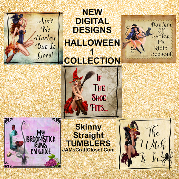 BUNDLE TUMBLER Full Wrap HALLOWEEN DESIGNS 1 Sayings Quotes Graphic Design Downloads SVG PNG JPEG Files Sublimation Vintage Design Crafters Delight {{ JAMsCraftCloset }}