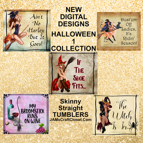 BUNDLE TUMBLER Full Wrap HALLOWEEN DESIGNS 1 Sayings Quotes Graphic Design Downloads SVG PNG JPEG Files Sublimation Vintage Design Crafters Delight {{ JAMsCraftCloset }}