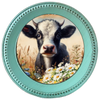 ROUND Digital Graphic Design COW WITH DAISIES Floral Wedding Gift First Home Sublimation Decoupage PNG SVG Country Farmhouse Home Kitchen Decor Wall Art Shelf Sitter Gift Crafters Delight - JAMsCraftCloset