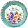 ROUND Digital Graphic Design HAVE A BEAUTIFUL DAY Purple Yellow Floral Wedding Gift First Home Sublimation Decoupage PNG SVG Country Farmhouse Home Decor Wall Art Shelf Sitter Gift Crafters Delight - JAMsCraftCloset