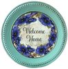 ROUND Digital Graphic Design BLUE POPPIES - WELCOME HOME Wedding Gift First Home Sublimation PNG SVG Country Farmhouse Home Decor Sign Wall Art Gift Crafters Delight - JAMsCraftCloset