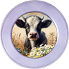 ROUND Digital Graphic Design COW WITH DAISIES Floral Wedding Gift First Home Sublimation Decoupage PNG SVG Country Farmhouse Home Kitchen Decor Wall Art Shelf Sitter Gift Crafters Delight - JAMsCraftCloset