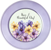 ROUND Digital Graphic Design HAVE A BEAUTIFUL DAY Purple Yellow Floral Wedding Gift First Home Sublimation Decoupage PNG SVG Country Farmhouse Home Decor Wall Art Shelf Sitter Gift Crafters Delight - JAMsCraftCloset