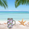 Mugs Mason Jar Hand Painted HAPPY DOTS Green Blue Lilac Drinkware Barware Kitchen Decor Summer Gift Idea Unique One of a Kind {{ JAMsCraftCloset }}