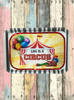 TRAY WHITE  GRAY STRIPED Plastic Rectangle Decoupaged Upcycled Repurposed Circus Theme LIFE IS A CIRCUS Wall Art Shelf Sitter Decor Wall Art Gift - JAMsCraftCloset