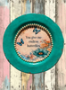 PLATE CHARGER TEAL AQUA PLASTIC ROUND DECOUPAGED Upcycled Repurposed Wall Art or Shelf Sitter YOU GIVE ME ENDLESS BUTTERFLIES Home Decor Wall Art Gift WEDDING - JAMsCraftCloset