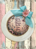 PLATE CHARGER CREAM With Brown Border PLASTIC ROUND DECOUPAGED Upcycled Repurposed Wall Art or Shelf Sitter EVERY FLOWER BLOOMS IN ITS OWN TIME Home Decor Gift WEDDING - JAMsCraftCloset