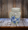 Mugs Mason Jar Drinking Jar Hand Painted Floral Aqua Yellow Purple Pink Blue Golden Harvest Unique Gift Idea {{ JAMsCraftCloset }}