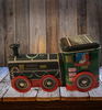 Tin Vintage Tin Box Company Design Santa's Railroad HO HO HO Delivery Train Truck Collectible Gift Idea {{ JAMsCraftCloset }}