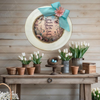 PLATE CHARGER CREAM With Brown Border PLASTIC ROUND DECOUPAGED Upcycled Repurposed Wall Art or Shelf Sitter EVERY FLOWER BLOOMS IN ITS OWN TIME Home Decor Gift WEDDING - JAMsCraftCloset