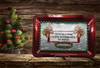 PLASTIC Tray Sparkly RED - CHRISTMAS IS DOING SOMETHING EXTRA FOR SOMEONE - HOLIDAY Wall Art Handmade Decoupaged Upcycled Metal Tray Gift - JAMsCraftCloset