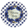 ROUND Digital Graphic Design BLUE POPPIES - WELCOME HOME Wedding Gift First Home Sublimation PNG SVG Country Farmhouse Home Decor Sign Wall Art Gift Crafters Delight - JAMsCraftCloset