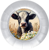 ROUND Digital Graphic Design COW WITH DAISIES Floral Wedding Gift First Home Sublimation Decoupage PNG SVG Country Farmhouse Home Kitchen Decor Wall Art Shelf Sitter Gift Crafters Delight - JAMsCraftCloset